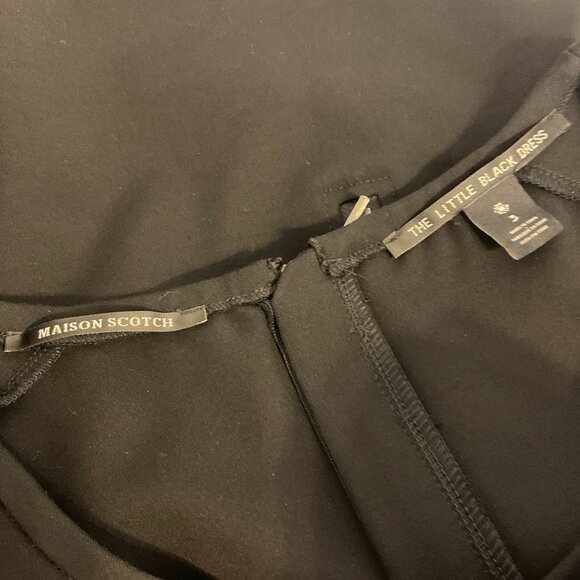 Maison Scotch The Little Black Dress 3 US 10 Short Sleeve Texture Stripe Detail - Picture 12 of 12